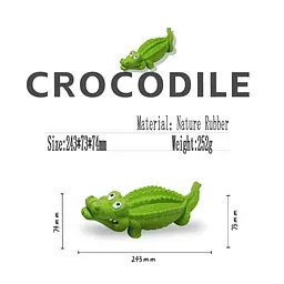 Іграшка для жування Derby Alligator з пищалкою, Блакитний - мініатюра 7