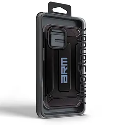 Чехол для Apple iPhone 15 Pro Max, Panzer, черный, противоударный, бронированный, милитари, панель-накладка, защита всего корпуса, защита дисплея и камеры, термополиуретан (TPU) + поликарбонат (PC), ArmorStandart (ARM73741) - мініатюра 7