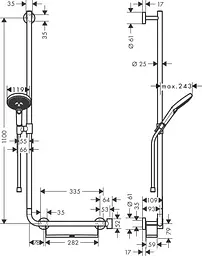 Душовий набір Hansgrohe Raindance Select S 120/110 см 3Jet Left Chrome 26325000, Хром - мініатюра 2