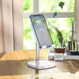 Зарядка Qi HOCO Thorough 2-in-1 stand with wireless fast charging CW37 5-15W біла - мініатюра 4