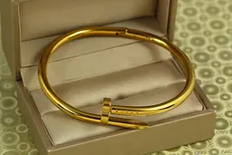 Браслет бенгл Stainless steel цвях four-leaf clover 60 мм на руку від 17 до 19 см лимонний - мініатюра 2