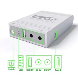 Джерело безперебійного живлення UPS WGP-103 для роутера/модему 10400 mAh - мініатюра 2