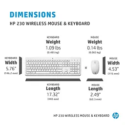 Комплект HP 230 Wireless UA White (3L1F0AA) - мініатюра 2