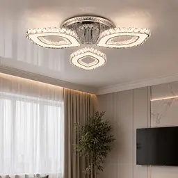 Сучасна світлодіодна люстра Splendid Ray Lk2368/3 LED WT з кришталевим декором і димером