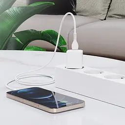 Зарядний пристрій Hoco N10 Type-C PD 20W білий + кабель Type-C to Lightning - мініатюра 2
