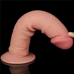 Фалоімітатор Lovetoy Sliding Skin Dual Layer Dong 8" 20 см тілесний - мініатюра 10