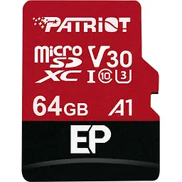 Карта пам'яті Patriot LX microSDXC 64GB UHS-I U3 V30 A1 EP + SD adapter (PEF64GEP31MCX) [113858] - мініатюра 2