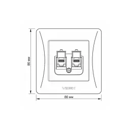 Розетка CAT6+CAT6 подвійна комп'ютерна біла VIDEX BINERA VIDEX (25082-000) - мініатюра 5