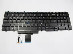 Клавіатура для ноутбуків Dell Latitude E5550 Series чорна без рамки, з трекпоінтом UA/RU/US High