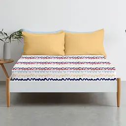 Простирадло Cosas на резинці 100х200 wavy lines, червоний (WavyLinesRedBlue_100x200x20) - мініатюра 3