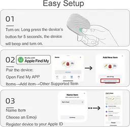 Nutale Air Key Finder Tag (тільки iOS), Bluetooth-трекер, 2 шт., чорний - мініатюра 2
