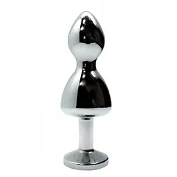 Wooomy Lollypop Double Ball, L - Анальна пробка з каменем, 10.5х3.5 см, прозорий - мініатюра 2