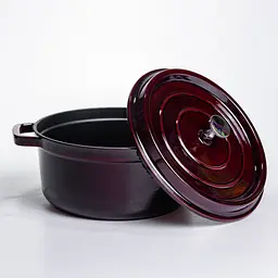 Кокотниця чавунна емальована 4,5 л, бургунді Yongkang HP-FLG-11 burgundy - мініатюра 3