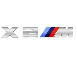Емблема напис X2M для BMW срібляста 150х27 мм пластик (на скотчі)