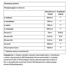 Амінокислоти Quamtrax BCAA 4:1:1, 400 таблеток - мініатюра 2