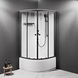 Душовий бокс AM.PM X-Joy 90x90 1/4 кола прозоре скло black matt W94C-401A-090BT - мініатюра 2