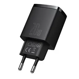 Сітчастий зарядний пристрій Baseus Compact Quick Charger U+C 20W EU чорний CCXJ-B01