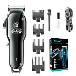 Триммер VGR V-679, 4 насадки, аккумулятор 1500 mAh, Black