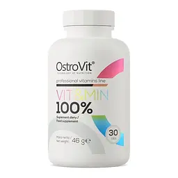 Вітаміни та мінерали OstroVit 100% Vit & Min, 30 таблеток