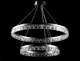 Люстра стельова LED Splendid Ray L133/600+400/2, 50W, чорний та хром, сучасний стиль, регулювання висоти