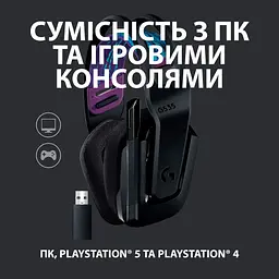 Навушники Logitech G535 Lightspeed Wireless Gaming Headset Black (981-000972) - мініатюра 5