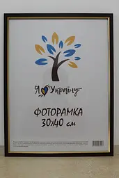 Фоторамка 30х40, вишнева із золотою вставкою, 1511-х054-2, СКЛО + КАРТОН                                                                                       