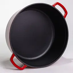 Кокотниця чавунна емальована 7,5 л, червоний Yongkang HP-FLG-7 RED - мініатюра 5