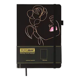 Блокнот діловий Buromax Cherie А5 96 арк. без лініювання (чорний папір) обкладинка штучна шкіра чорний (BM.295405-01) - мініатюра 2