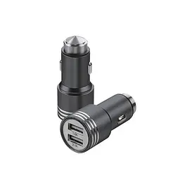 Автомобільний зарядний пристрій у прикурювач, адаптер USB з двома портами, чорний - мініатюра 6