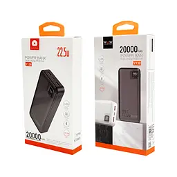 Зовнішній аккумулятор WUW Y138 (PD22.5W quick charge) 20000mAh чорний - мініатюра 2