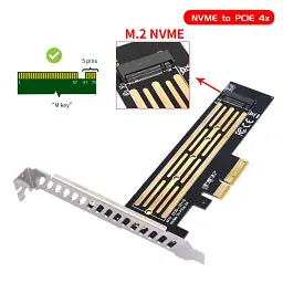 Контролер Dynamode M.2 SSD NVMe M-Key to PCI-E 3.0 x4/ x8/ x16, full profile br (PCI-Ex4- M.2 M-key) - мініатюра 7
