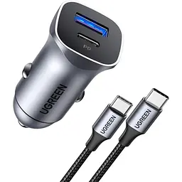 Автомобільний зарядний пристрій UGREEN USB C PD 30 W QC3.0 сумісний з iPhone 14/13/12