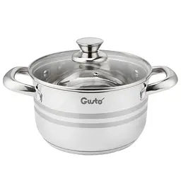 Каструля з кришкою Gusto Force Matte GT-1502-22 22 см 4.7 л срібляста