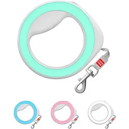 Повідець-рулетка для собак Waudog R-leash, кругла, XS-M, до 40 кг, 2,9 м, світловідбиваюча стрічка салатовий - мініатюра 4