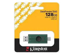 USB флеш накопичувач Kingston 128 GB DataTraveler Duo Green (DTDEG2/128GB) - мініатюра 4