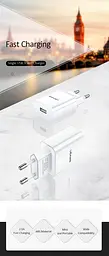 Зарядний пристрій Usams T21 Charger kit T18 Single USB 2.1A with Lightning Cable white - мініатюра 2