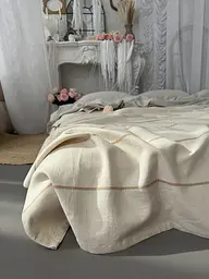 Покривало Zeintex Eco Linen бежеве 200х230 см - мініатюра 7