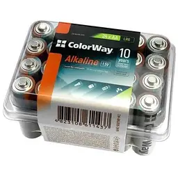 Батарейка AA (LR6), лужна, ColorWay Alkaline Power, 24 шт, 1.5V, Plastic box (CW-BALR06-24PB)