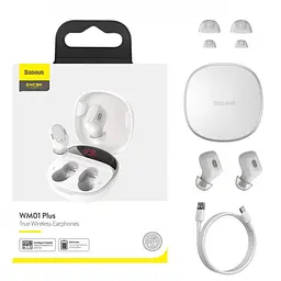 Бездротові навушники Baseus WM01 Plus TWS white (29193 white) - мініатюра 10