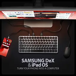 Клавіатура AXAGON HMC-KB USB-C 9 in 1 HUB EN/UA Grey Black (HMC-KB-CRL) - мініатюра 4