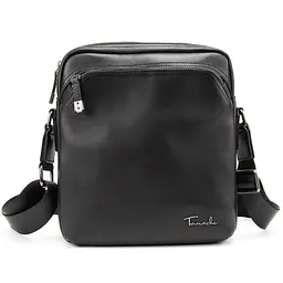 Чоловіча шкіряна сумка через плече чорна Tiding Bag SM8-9686-4A