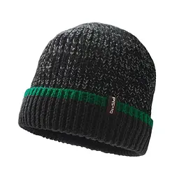 Шапка водонепроникна DexShell Cuffed Beanie, р-р S/M (56-58 см) чорна з зеленою смугою