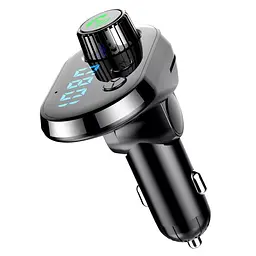 Bluetooth трансміттер з кабелем Type-C/MicroUSB/Lightning "Car Q15" Чорно-серий, fm модулятор для авто (ST) - мініатюра 6