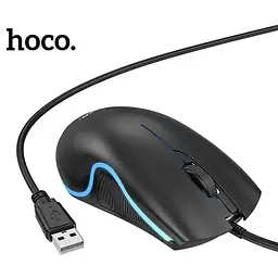 Комп'ютерна миша Hoco GM19 провідна оптична USB RGB підсвічування чорна - мініатюра 4