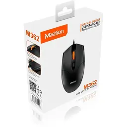 Миша провідна MeeTion MT-M362 USB підключення - 3 режими 800/1200/1600 DPI чорна - мініатюра 5