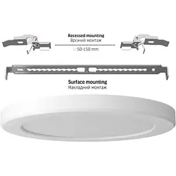 Світильник LED Videx круглий DL6R 18W 3000K-4000K-6500K White (VL-DL6R-18CW) - мініатюра 4