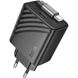 МЗП Hoco N57 Full PD20W with retractable cable Type-C (2USB-C) Black