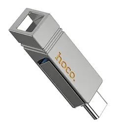 USB флеш накопичувач Hoco UD14 256GB 2 в 1 USB 3.2/ Type-C металевий сірий - мініатюра 2