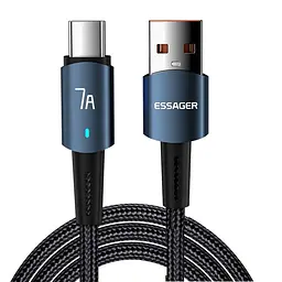 Зарядний кабель ESSAGER Sunset чорний USB Type-C 7A 1метр