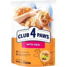 Сухий корм для котів Club 4 Paws Premium з телятиною 900 г